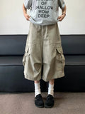 AIDASE  -  New Summer American Retro Large Pocket Work Trousers Men Women Street Casual Loose Straight-leg Fashion Wide-leg Shorts Urban aidase-shop