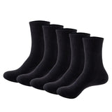 AIDASE  -  5 Pairs/lot Men's Tube Socks 100% Cotton Solid Colour Sweat Anti-odour Outdoor Sports Socks Autumn Winter Black White Warm Socks