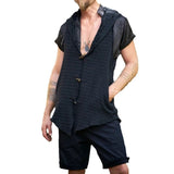 AIDASE  -  Early Spring Hooded Vest Men's Vest Street Trend Solid Color Casual Top for Men aidase-shop
