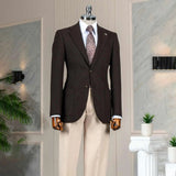 AIDASE  -  Winter Wedding Men Suit Business Wear Tailor-Made Gentleman Tuxedo 2-Pcs Woolen Coat Pants Party Singer Groom Suits Customized