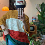 Aidase Y2k Streetwear Men's Contrasting Knitwear Casual Short Sleeve Tops Fashion Hollow T-shirt Trendy All-match Pullover POLO Shirts aidase-shop