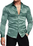 AIDASE  -  Glossy Long Sleeve Men's Shirt 70s Disco Style Casual Autumn Wear Comfortable Chinese Brand Fashionable Top for Men aidase-shop