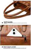 AIDASE  -  Urban Simple Style Large Capacity Soft Leather Handbag Commuter Single Shoulder Crossbody Bag Quality Feel Tote Bag aidase-shop