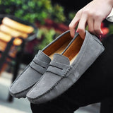 AIDASE  -  Large Size Men's Casual Bean Bean Shoes Faux Suede Cowhide Lazy Shoes Breathable Rubber Sole Comfortable Low Cut Slip-On aidase-shop