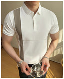 AIDASE  -  New Men's Stretchable Business Casual Polo Shirt, Fashion Slim Fit Short Sleeve T-Shirt, Available in Plus Sizes M-5XL. aidase-shop