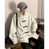 Aidase Vintage Harajuku Blouses Men Chic Buttons Oversize Streetwear Long Sleeve Shirts Coats Chinese Style Punk Tops Trend 2XL-M