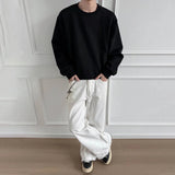 AIDASE  -  Men's Solid Color Deconstructed Long-Sleeved Sweatshirt American Retro Fashion Trend Loose Casual Breathable Niche Men's Tops aidase-shop