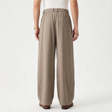AIDASE  -  Men's Loose Fit Wide Leg Pants High Waist Pleated Casual Trousers with Belt for Streetwear Daily Outfits aidase-shop