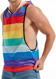 Aidase Mens Sexy Mesh Sleeveless Vest Muscle Hoodie Backless Tank Top aidase-shop