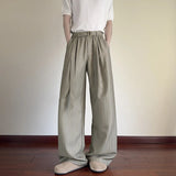 AIDASE  -  Daily Casual Loose Straight Bottoms Men Vintage Draped Lace-up Pleated Trouesrs For Mens Spring Fashionable Striped Pants aidase-shop