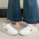 AIDASE  -  Women's Chic Heart White Sneakers Low Top Casual Sport Shoes Lightweight Trendy Footwear aidase-shop