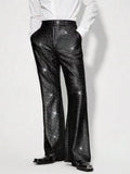 AIDASE  -  Performance Casual Pants Shiny Sequin Plaid Pattern Evening Show Off-Waist Dressing Bottoms Men's Fashion aidase-shop