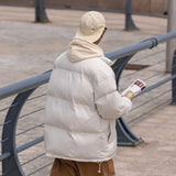 Harajuku Mens Navy Parkas Warm Thicken Korean Fashion Coats Winter Casual Jacket Male Streetwear Hip Hop Coat Woman Parkas aidase-shop