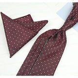 AIDASE  -  2PCS Neck Ties Set Fashion Paisley Striped Neckties Gentlemen Daily Wear Navy White Block Pocket Square Wedding Tuxedo Accessory aidase-shop