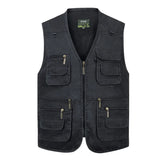 Aidase L-6XL Big Size New Men Multi Pocket Cotton Vest Casual with Many 14 Pockets Sleeveless Jackets Male Outdoor Photograph Waistcoat aidase-shop
