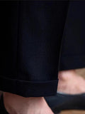 AIDASE  -  Casual Solid Color Pleated High Waist Trousers 2025 Spring Fall Trendy Men's Slim Fit Straight Pants Naples Style Trousers Mens aidase-shop