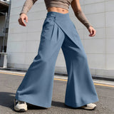 AIDASE  -  Men's Wide Leg Pants Solid Color Button Casual Irregular Trousers For Man Streetwear Baggy Leisure Pantalones Pants aidase-shop
