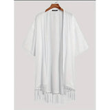 AIDASE  -  New Summer Men's Tulum Holiday Casual Cardigan Beach Tassel Sun Protection Clothing Men aidase-shop