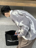 Aidase Men's Clothing V Neck Blue Cardigan Graphic Knit Sweater Male New in Sheap Aesthetic Meme Maletry Large Big Size Korean Fashion