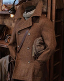 Aidase Men Overcoat Wool Blend Long Suits Double Breasted Tuxedos Jackets Tweed Business Wear aidase-shop