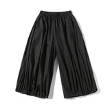 AIDASE  -  Summer New Men's Solid Color Wide-Leg Lantern Skirt Pants Retro Fashion Trend Casual Simple Loose Breathable Niche Men's Bottoms aidase-shop