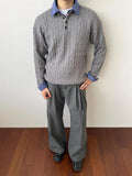 AIDASE  -  Retro Japanese Sle Long Sve Knitted Sweater Men Women Spring Autumn Versatile Striped Patchwork Twist Knitwear aidase-shop