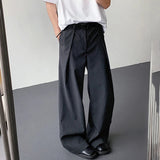 AIDASE  -  Men's Suit Pants Striped Three-dimensional Arc Single Pleat Design Loose Casual 2025 New Fashion Straight Trousers aidase-shop
