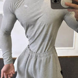 AIDASE  -  New Fitness Training Top Quick Dry Long Sleeve Outdoor Elastic Slim Fit Solid Color Round Neck Comfortable Breathable Shirt aidase-shop