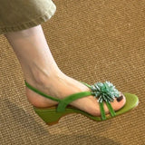 AIDASE  -  Fashion Sexy Hollow Out Strange Style Female Shoes Woman Sandals Summer Crystal Flower Decoration High Heel Ladies Slippers aidase-shop