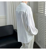 AIDASE  -  Simple Male Shirt 2025 Summer New Niche Design Casual Trendy Long Sleeve Stand Collar Tops Versatile Menswear Tide aidase-shop