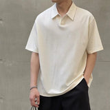 AIDASE  -  Summer Men's Korean Fashion Waffle Polo T-shirt Casual Solid Short Sleeve Tee Tops  New Y2K Vintage Streetwear polos homme aidase-shop