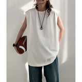 AIDASE  -  Summer Men Trendy Casual Streetwear Oversized Sleeveless T-shirt Youth Y2K Hip Hop Cotton Tank Tops Sports Basketball Vest aidase-shop