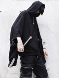 Aidase Men's Sets Black Hoodies+Pants Punk Graphic Zipper Hooded Sweatshirts Cargo Pant Men Oversized Loose Streetwear Suits