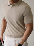 AIDASE  -  Summer High Quality Knitwear Mens Polo Shirts Casual Pure Color Short Sleeve Slim Polos Men Fashion Button Polo Neck Knitted Top aidase-shop