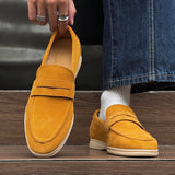 AIDASE  -  Spring Fashion Men's Frosted Leather Comfortable Anti Slip Bean Shoes New Summer Men Pointed Breathable Casual Business Loafers aidase-shop