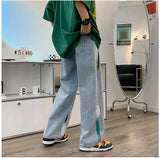 AIDASE  -  Splash Ink Men Baggy Jeans Y2k Denim Trousers Japanese Vintage Doodle Straight Drawstring Jeans Cargo Pants Gothic Streetwear aidase-shop