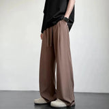 AIDASE  -  Korean Classic Blue Black Gray Male Brand Trousers Plus Size Men's Casual Straight Long Loose Pants Stretch Elastic Waist Jogger aidase-shop