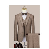 186.88Aidase Full Men's Suits Fashion New Peak Lapel High-end Male Blazer Chic Two Buttons Solid Color Slim Suit Wedding Business Casual Set aidase-shop