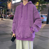 Aidase 2024 Spring Autumn Men Hoodies Fashion Hip Hop Hooded Oversized Sweatshirt Solid Casual Streetwear Loose Hoody Sweatshirts M-5XL aidase-shop