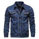AIDASE  -  Men's Cotton Denim Jacket Autumn Winter Fashion Casual Slim Fit Outerwear Versatile Trendy Men's Clothing aidase-shop