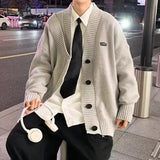 AIDASE  -  Fall Winter V-Neck Knitted Sweater Cardigan Men's Solid Color Casual Style Lazy Fashion Outerwear Comfortable Soft Material aidase-shop