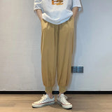 AIDASE  -  Ice Silk Student Solid Color Straight Tube Loose Wide Leg Bundle Foot Casual Nine Point Pants Sports Men's Pan Men's Summer Thin aidase-shop