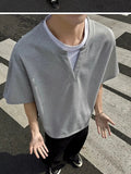 AIDASE  -  Korean Fashion Fake Two Design V-neck Men's Short Sleeved T-Shirts aidase-shop