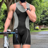 AIDASE  -  Men Bodysuits Patchwork Color-block O-neck Sleeveless Male Rompers Playsuits Streetwear Workout 2025 Summer Bodysuit Men aidase-shop