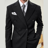 AIDASE  -  Traje Novio 2025 New Grooms Suit Naples Suit Set For Men Business Casual Striped Suit Men Tuxedo Suit Smoking Homme Mariage aidase-shop