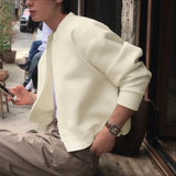 AIDASE  -  Men Jackets Solid Color Stand Collar Long Sleeve Button Men Coats Streetwear Loose Korean Style Fashion Casual Outerwear aidase-shop