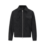 Aidase Vintage Suede Jacket Men Autumn Winter Loose Crock Jackets Zipper Lapel Casual Multi Pocket Bomber Short Jacket for Men aidase-shop