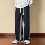 AIDASE  -  Elastic Waist Elastic Pants Men's Drawstring Loose Wide Leg Jeans Casual Daily Practical All-in-one Trend High Street Men Jeans aidase-shop