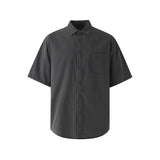 AIDASE  -  Summer New Men Tide Korean Style Elegant Fashion Cool Washed Short Sleeve Loose Casual Shirt Chic Ins Streetwear Top aidase-shop