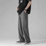 AIDASE  -  Men's Black Ice Silk Wide Leg Pants Thin Man Comfortable Quick Drying Pants Summer Loose Casual Streetwear Loose Trouser Pants aidase-shop